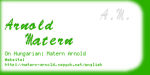 arnold matern business card